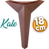 Badem10 Kale Lüks Mobilya Kanepe Sehpa Tv Ünitesi Koltuk Ayağı 18 cm Kahverengi Ahşap Desenli Baza Ayak