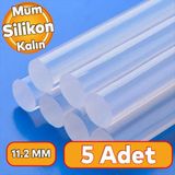 Badem10 Kalın 5 ADET Mum Silikon 11.2 mm Çubuk Sıcak Silikon Hobi Süs Hediyelik Eşya Maket Yapıştırma
