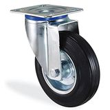 Badem10 Kama Oynak Tablalı 100x30 mm Teker Siyah Burçlu Ağır Yük Tekeri