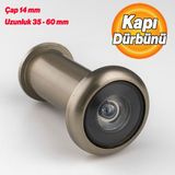 Badem10 Kapı Dürbünü Kısa Saten 35-60 mm 14 mm Delik Çapı Güvenlik Gözetleme Aparatı Metal Gövde - Gri