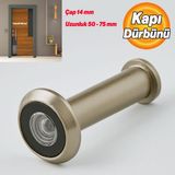 Badem10 Kapı Dürbünü Kısa Saten 50–75 mm Ayarlanabilir 14 mm Geniş Açılı Güvenlik Kapı Gözetleme Dürbünü - Gri