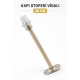 Badem10 Kapı Kolu Stoperi Tamponu 20 Cm Krom Metal Vidalı Silikonlu Kapı Stopu Durdurucu Tutucu Tutacağı