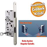 Badem10 Kapı PVC Ahşap Kapı WC Banyo Oda Gömme Kilit Gövde Kilidi Silindirsiz Barelsiz Kendinden Anahtarlı