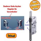 Badem10 Kapı PVC Ahşap WC Banyo Gömme Sağ Kilit Gövde Kilidi Silindirsiz Barelsiz Kilitli Kapılar İçin