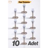 Badem10 Kapı Stoperi 10 ADET Tamponu Gümüş Krom 8 cm Metal Kapı Durdurucu Tutucu Kapı Altı Üstü Kolu Stopu
