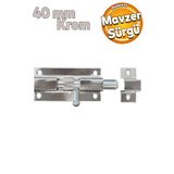 Badem10 Kapı Sürgüsü Küçük Metal Krom Mavzer Sürgü Sürgülü Kilit 25x40 mm Kapı Pencere Emniyet Kilidi