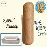 Badem10 Kapsül Ayak 12 cm Mobilya Yükseltici Kanepe Tv Ünitesi Koltuk Ayağı Baza Ayakları Açık Kübik Ceviz - Kahverengi