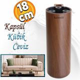 Badem10 Kapsül Ayak Mobilya Yükseltici Kanepe Tv Ünitesi Koltuk Ayağı Baza Ayakları Kübik Ceviz 18 cm