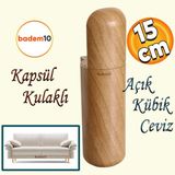 Badem10 Kapsül Bohem Mobilya Kanepe Tv Ünitesi Koltuk Ayağı Baza Ayakları Ahşap Desenli Kahverengi 15 Cm