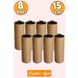 Badem10 Kapsül Bohem (PREMİUM) Açık Ceviz 15 Cm Mobilya Kanepe Koltuk Baza Yükseltme Ayağı Ayakları 8 Adet