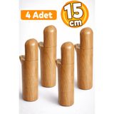 Badem10 Kapsül Bohem (PREMİUM) Mobilya Kanepe Tv Ünite Koltuk Ayağı Baza Ayakları Ahşap Desenli 15 Cm 4 Adet