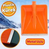 Badem10 Kar Küreme Küreği Plastik Faryap Ahır Gübre Hayvan Pisliği Temizleme Turuncu 32.5x38 cm Kürek