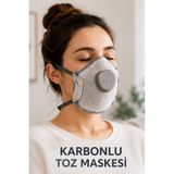 Badem10 Karbonlu Toz Maskesi Aktif Karbon Filtreli Nefes Alabilir Koruyucu Maske Toz Partikül Koruması