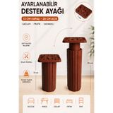 Badem10 Kare Başlı Sert Plastik Kahve Uzayabilir Destek Ayağı 13x20 Cm Ayarlanabilir Mobilya Dolap Ayağı