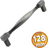 Badem10 Kare Kulp Mobilya Mutfak Dolabı Çekmece Dolap Kulpları Kapak Kulpu Kulbu Antik Gümüş 128 mm Metal
