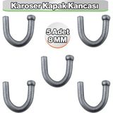 Badem10 Karoser Kapak Kancası 5 Adet 8mm Otomobil Kamyonet Römork Kapak Sabitleme Bağlantı Kelepçe Aparatı - Gri