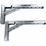 Badem10 Katlanır Masa Konsol Ayağı Çinko 2 Adet 40 cm Metal Raf Tezgah Masa Destek Aparatı Dayanıklı - Krom