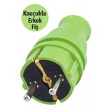 Badem10 Kauçuk Erkek Düz Fiş Yeşil Renk Dayanıklı Elektrik Fişi Güçlü Kablo Bağlantısı Priz Uyumlu