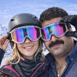 Badem10 Kayak Gözlüğü (2 Adet) Ventilli Güneş Kar Gözlük Gökkuşağı Snowboard Glasses Ekonomik Seri Gözlük - Standart - Çok Renkli