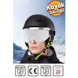 Badem10 Kayak Gözlüğü Antifog Uv Korumalı Güneş Kar Şeffaf Snowboard Glasses Sporu