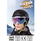 Badem10 Kayak Gözlüğü Antifog Ventilli Uv Korumalı Güneş Kar Gözlük Gökkuşağı Snowboard Glasses Sporu