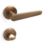Badem10 Kayı Antik Sarı Wc-Banyo Kapı Kolu Daire Rozetli Sürgülü Çelik Kapı Kulpu Gold Kolları