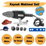 Badem10 Kaynak Makinesi 1400 W Pprc Pvc Plastik Boru Makası Terazi Pafta Metre Seti 40 mm 32 mm 25 mm 20 mm