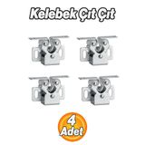 Badem10 Kelebek Çıt Çıt Dolap 4 Adet Kapak Tutucu Kapı Kilidi Güçlü Tutuş Paslanmaz Dayanıklı 4 Adet Set