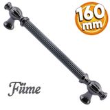 Badem10 Kesir Mobilya Mutfak Dolabı Çekmece Dolap Kapak Füme 160 mm Metal Kulp