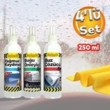Badem10 Kış Bakım 4'lü Set Otomobil Araba Araç Kar Cam Ayna Buğu Önleyici Yağmur Kaydırıcı Buz Çözücü Bez