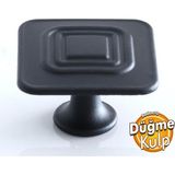 Badem10 Klas Kulp Düğme Mat Siyah Mobilya Mutfak Dolabı Çekmece Dolap Kulpları Kapak Kulpu Metal - Tek Vidalı