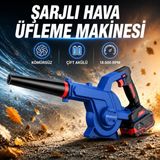 Badem10 Kömürsüz Şarjlı Hava Üfleme Makinesi 21V 4.0AH Çift Akü 18000RPM Brushless Motor Bahçe Yaprak Üfleme
