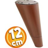 Badem10 Konik Lüks Mobilya Kanepe Sehpa Tv Ünitesi Koltuk Ayağı 12 Cm Kahverengi Baza Ayakları