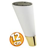 Badem10 Konik Lüks Mobilya Kanepe Tv Ünitesi Komidin Komodin Berjer Koltuk Ayağı 12 Cm Beyaz Altın Ayakları