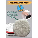 Badem10 Koyun Postu Pedi Ø 125 mm Pasta Cila Polisaj Süngeri Cırt Tabanlı Kuzu Postu Yünü Keçesi