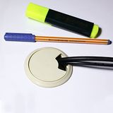 Badem10 Krem 6 cm Masa Üstü Kablo Kanalı Deliği Kapağı