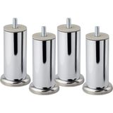 Badem10 Krom Gümüş 10 cm Metal 4 Adet Mobilya Ayağı Modern Koltuk Kanepe Ayak Tv Ünite M8 Civatalı Ayakları - 6576585222