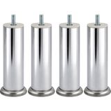 Badem10 Krom Gümüş 4 Adet Metal 15 cm Mobilya Ayağı Modern Koltuk Kanepe Ayak Tv Ünite M8 Civatalı Ayakları - 768767611