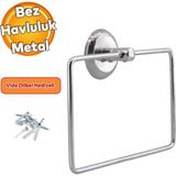 Badem10 Krom Renk Vidalı Kare Havluluk Lavabo Banyo Mutfak Aparat Standı Bez Havlu Askısı Paslanmaz Metal