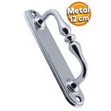 Badem10 Krom Sürgülü Kapı Çekme Kolu Tutma Kulpu Kulbu Çelik Dış Kapı Tutamağı Kol 12 Cm Mobilya Mutfak