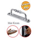 Badem10 Küçük Kıvrık Çekme Kolu Sürgülü Kapı Tutma Kulpu Kulbu Tutamağı Kol Mat Krom Renk 12 cm Iki Vidalı