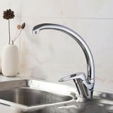 Badem10 Kuğu Mix Banyo Lavabo Musluğu Eyve Sıcak Soğuk Çift Su Girişli Çeşmesi Bataryası 22 cm - Krom