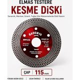 Badem10 Kuru Islak Elmas Testere Kesme Diski 115X22,23 mm Mermer Beton Granit Fayans Kesici Disk - Kırmızı