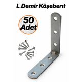 Badem10 L Demir Gönye 15x65x65 mm Oval Başlı 50 Adet Metal Mobilya Raf Dolap Montaj Bağlantı Elemanı