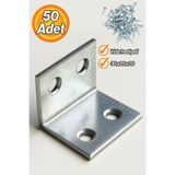 Badem10 L Demiri 30x20x20 mm Metal Gönye (50 Adet) Raf Köşe Sabitleme Mobilya Bağlantı Destek Parçası
