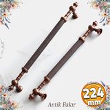 Badem10 Ladin Eskitme Antik Bakır Metal 224 mm Mobilya Mutfak Çekmece Dolap Dolabı Kulpu Kulbu Kulpları
