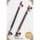 Badem10 Ladin (PREMİUM) Eskitme Antik Bakır Metal 224 Mm Mobilya Mutfak Çekmece Dolap Dolabı Kulpu Kulbu