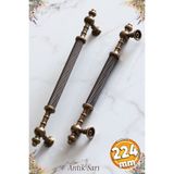 Badem10 Ladin (PREMİUM) Eskitme Antik Sarı Metal 224 Mm Mobilya Mutfak Çekmece Dolap Dolabı Kulpu Kulbu