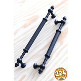 Badem10 Ladin Siyah Metal 224 Mm (22.4 CM) Mobilya Mutfak Çekmece Dolabı Dolap Kapak Kulpu Kulbu Kulpları