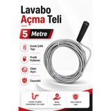 Badem10 Lavabo Klozet Gider Açma Teli Tıkanık Açıcı Tel 5 mt